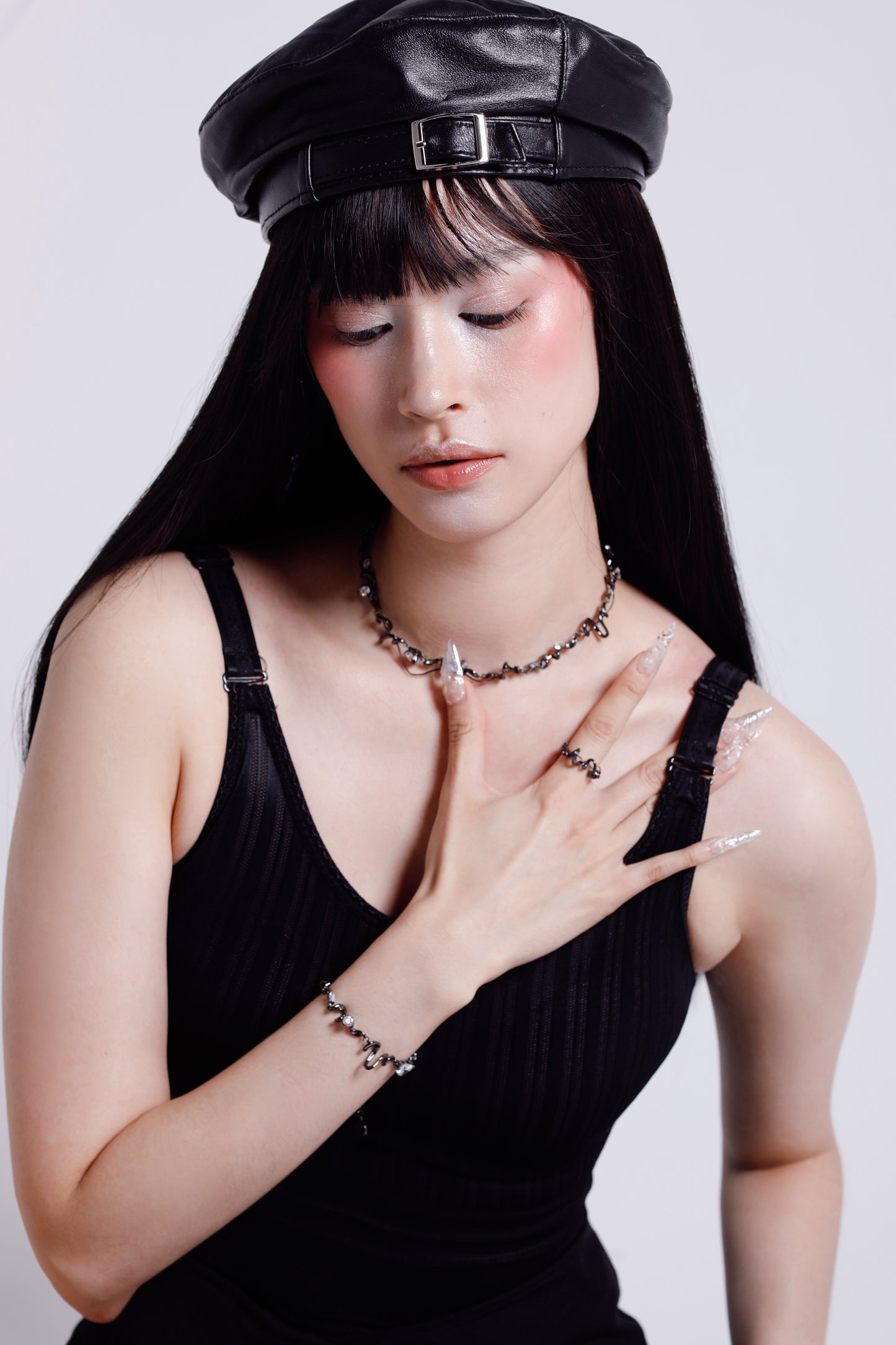 Colette Necklace in Rhodium Black