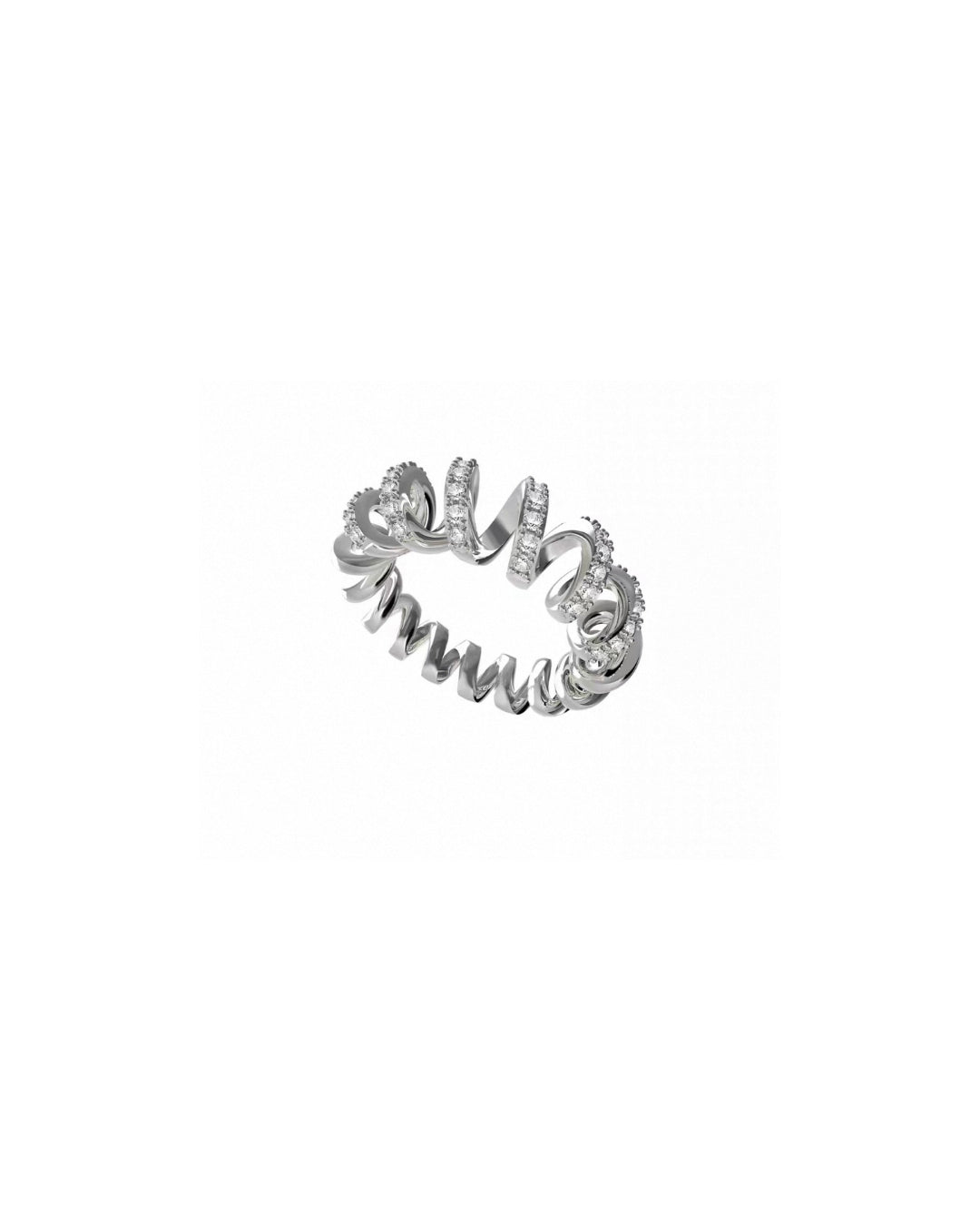 Colette Ring in frosted silver platinum