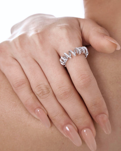 Colette Ring in frosted silver platinum