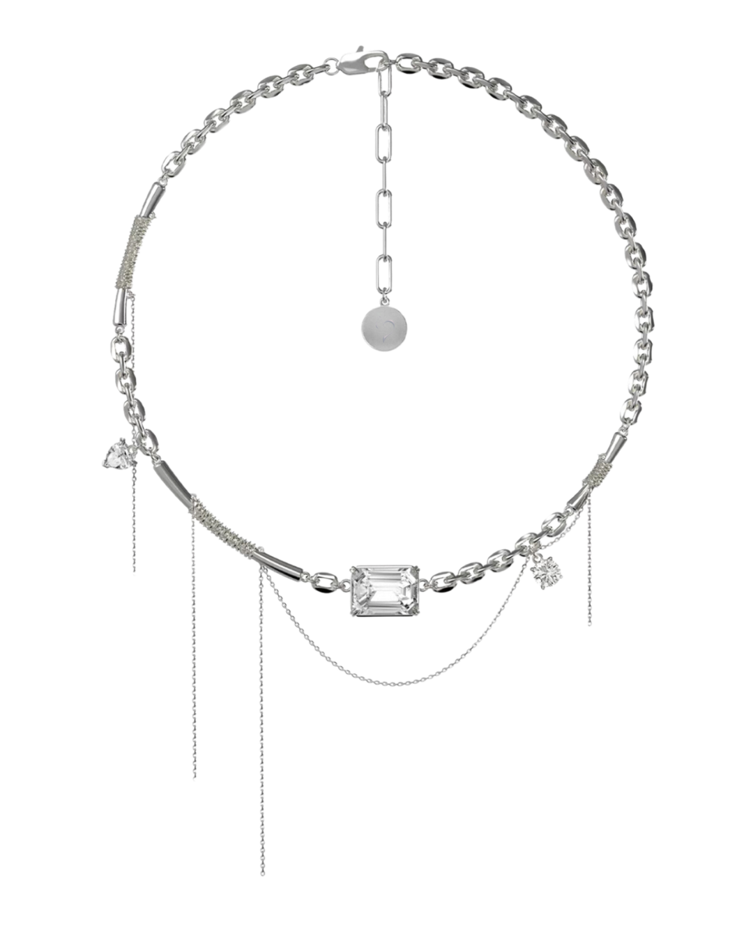Tether Necklace in platinum silver