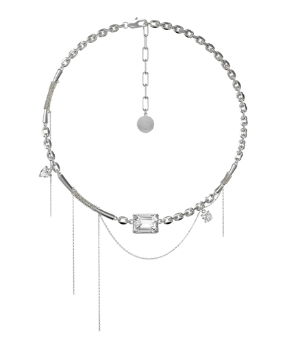Tether Necklace in platinum silver