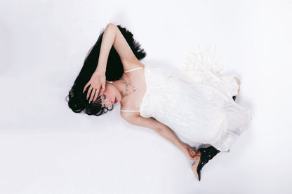 Séraphine Wool Cream Tiered Dress