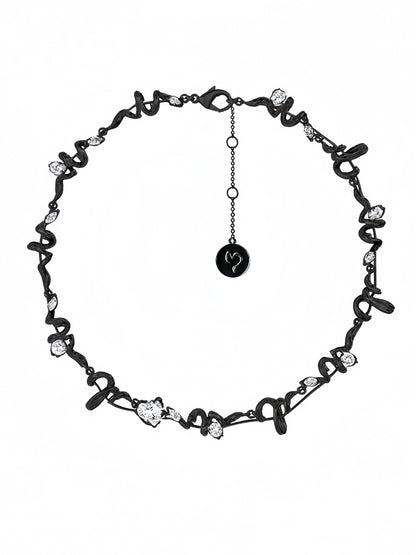 Colette Necklace in Rhodium Black