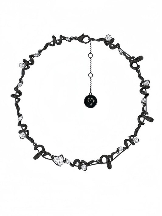 Colette Necklace in Rhodium Black