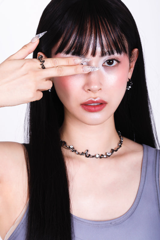 Colette Necklace in Rhodium Black