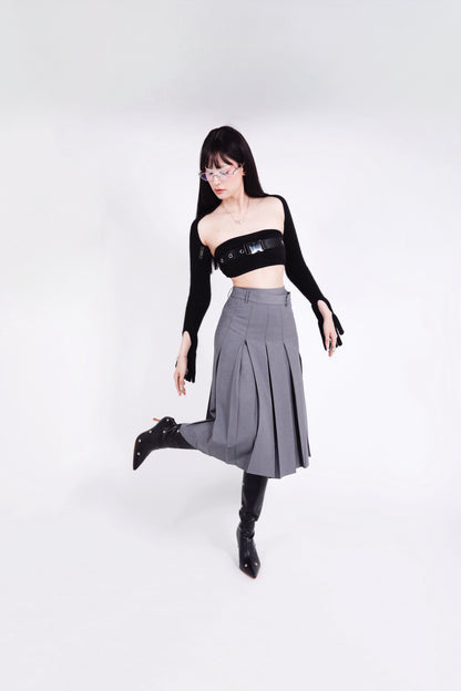 Mireille Double Waisted Pleated Long Skirt