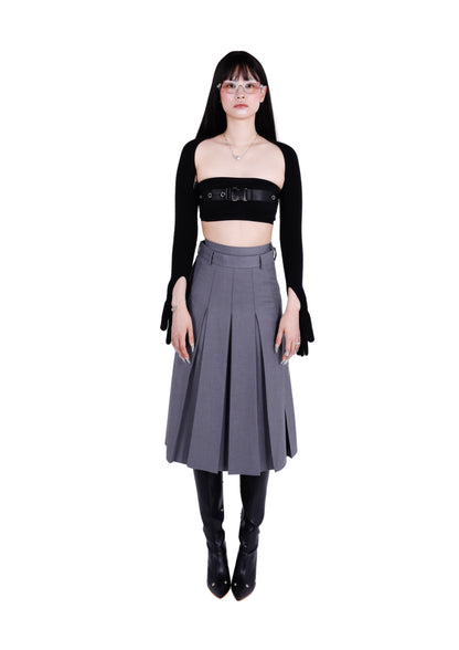 Mireille Double Waisted Pleated Long Skirt