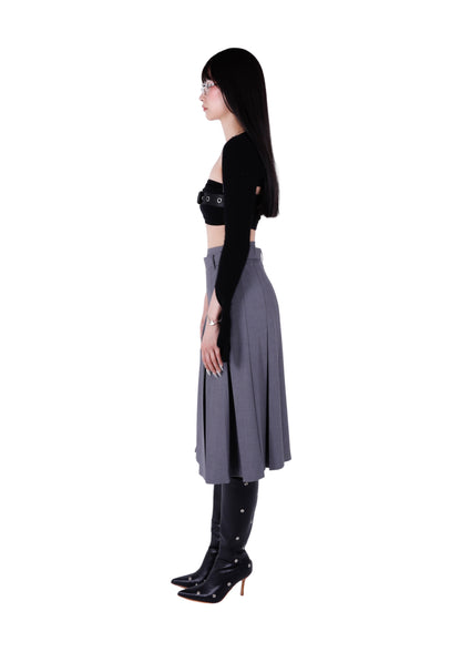Mireille Double Waisted Pleated Long Skirt