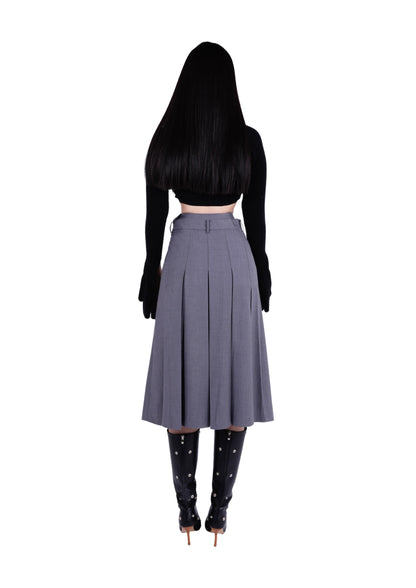 Mireille Double Waisted Pleated Long Skirt
