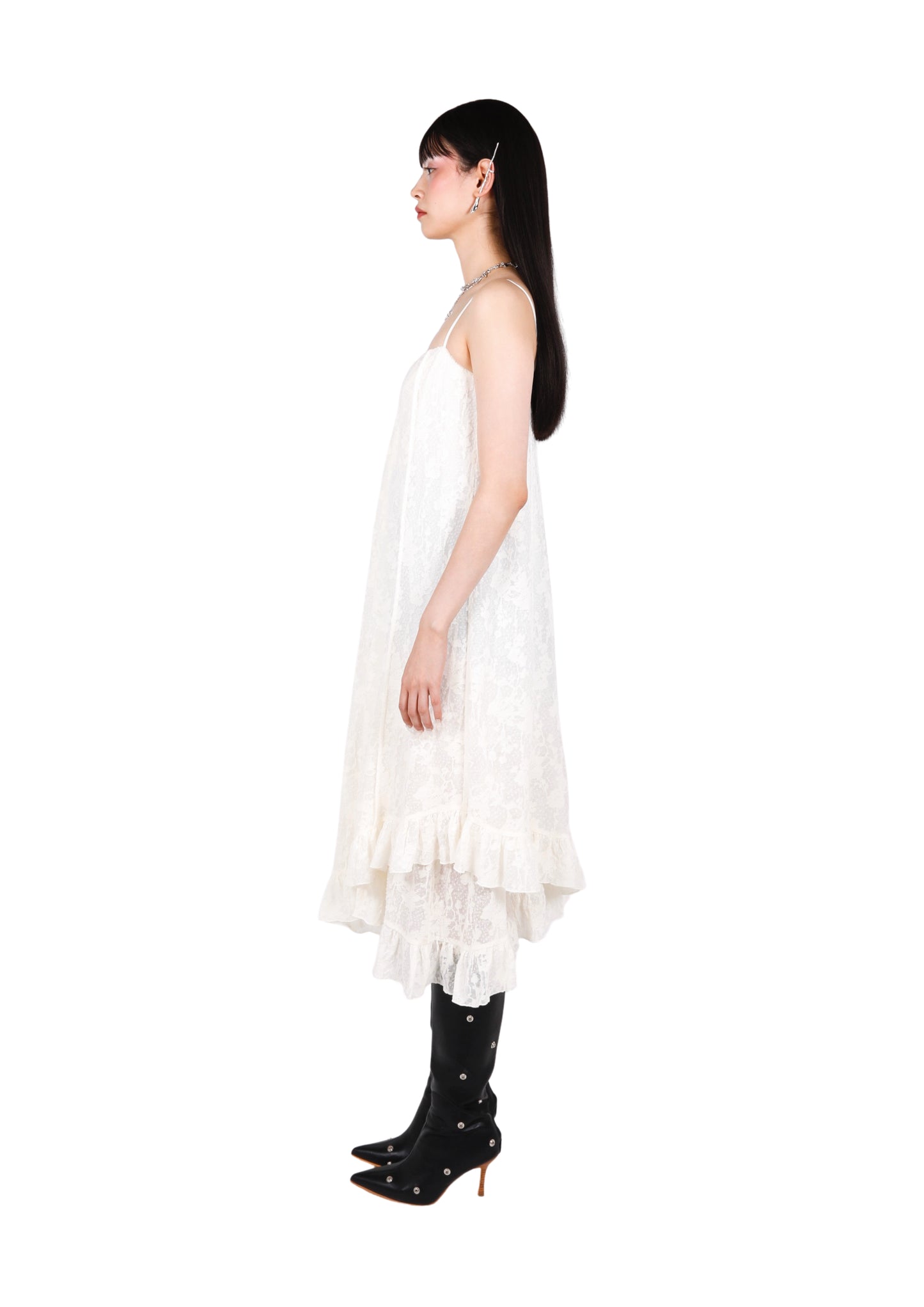 Séraphine Wool Cream Tiered Dress