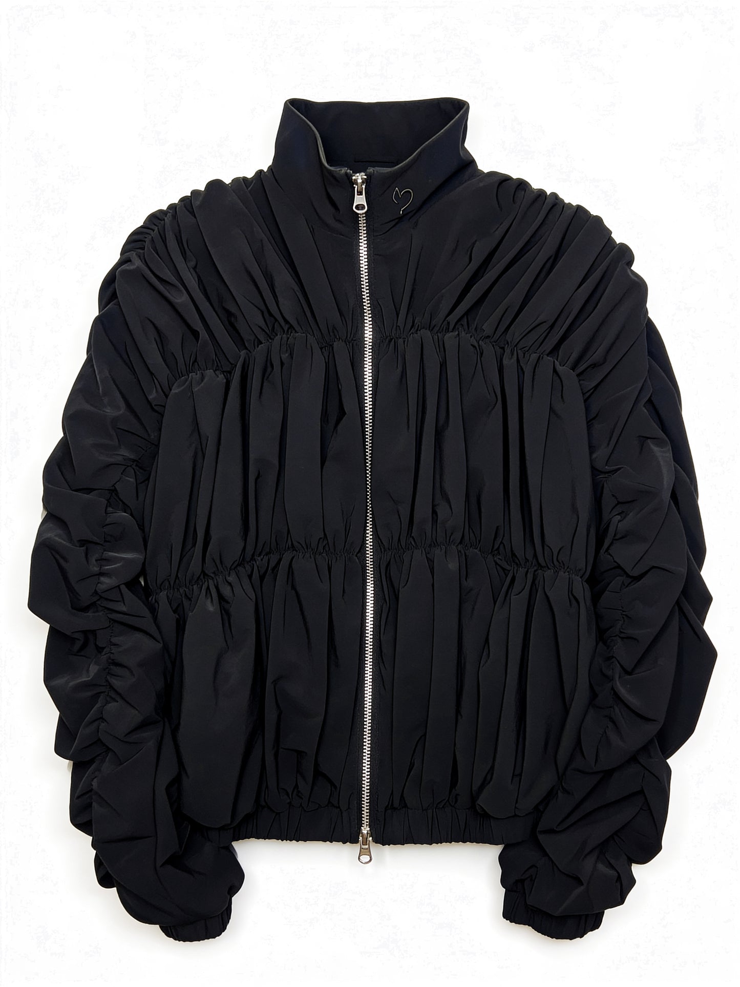 Ives Nylon Ruched Bomber Jacket